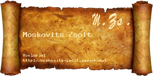 Moskovits Zsolt névjegykártya